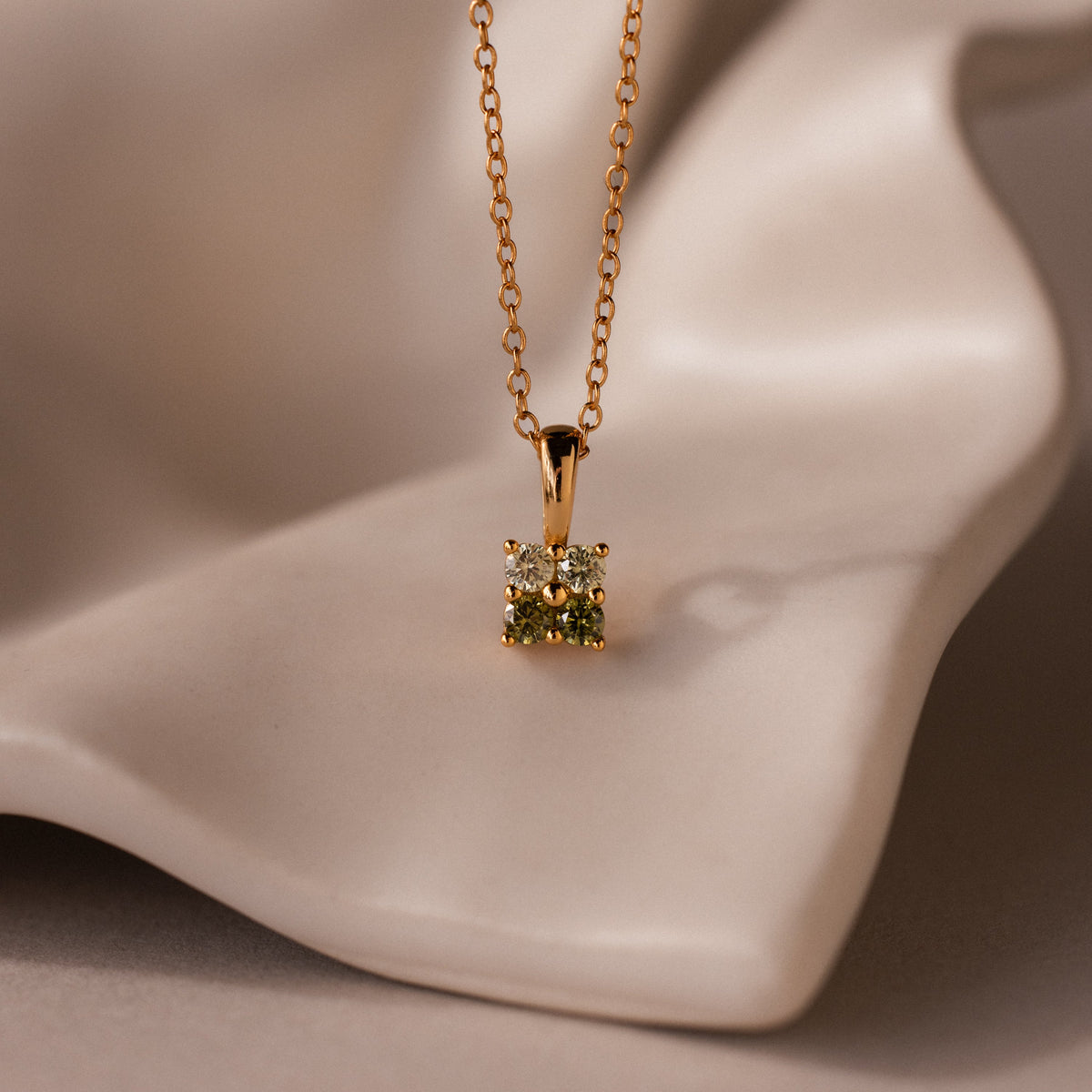 Ombre birthstone flower necklace