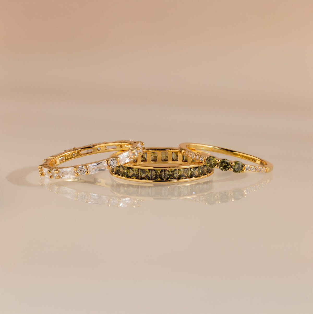Peridot rings set