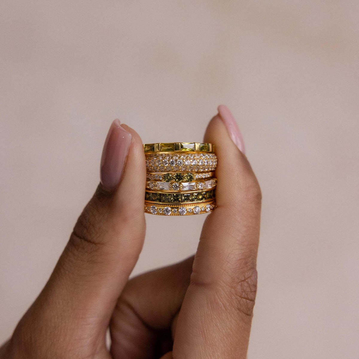 Peridot rings set