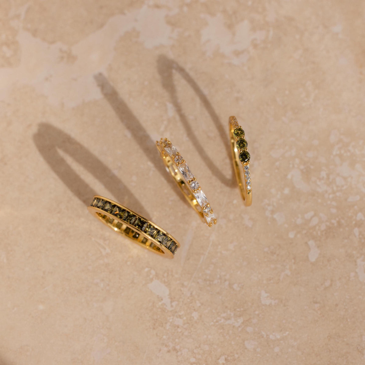 Peridot rings set