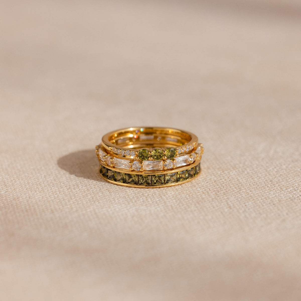 Peridot rings set