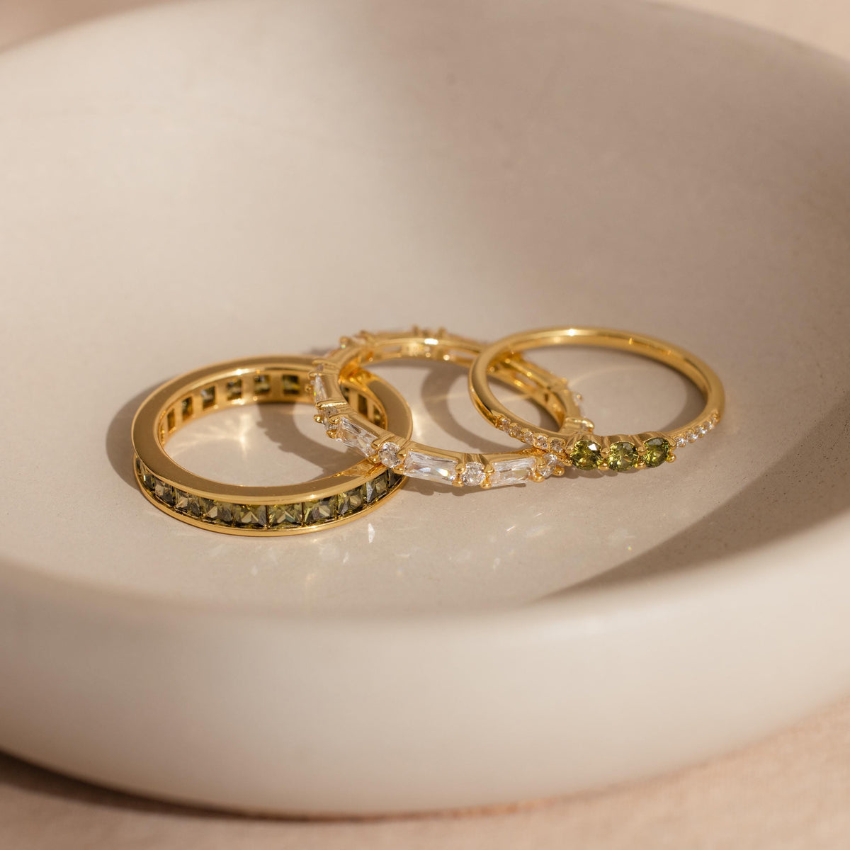 Peridot rings set
