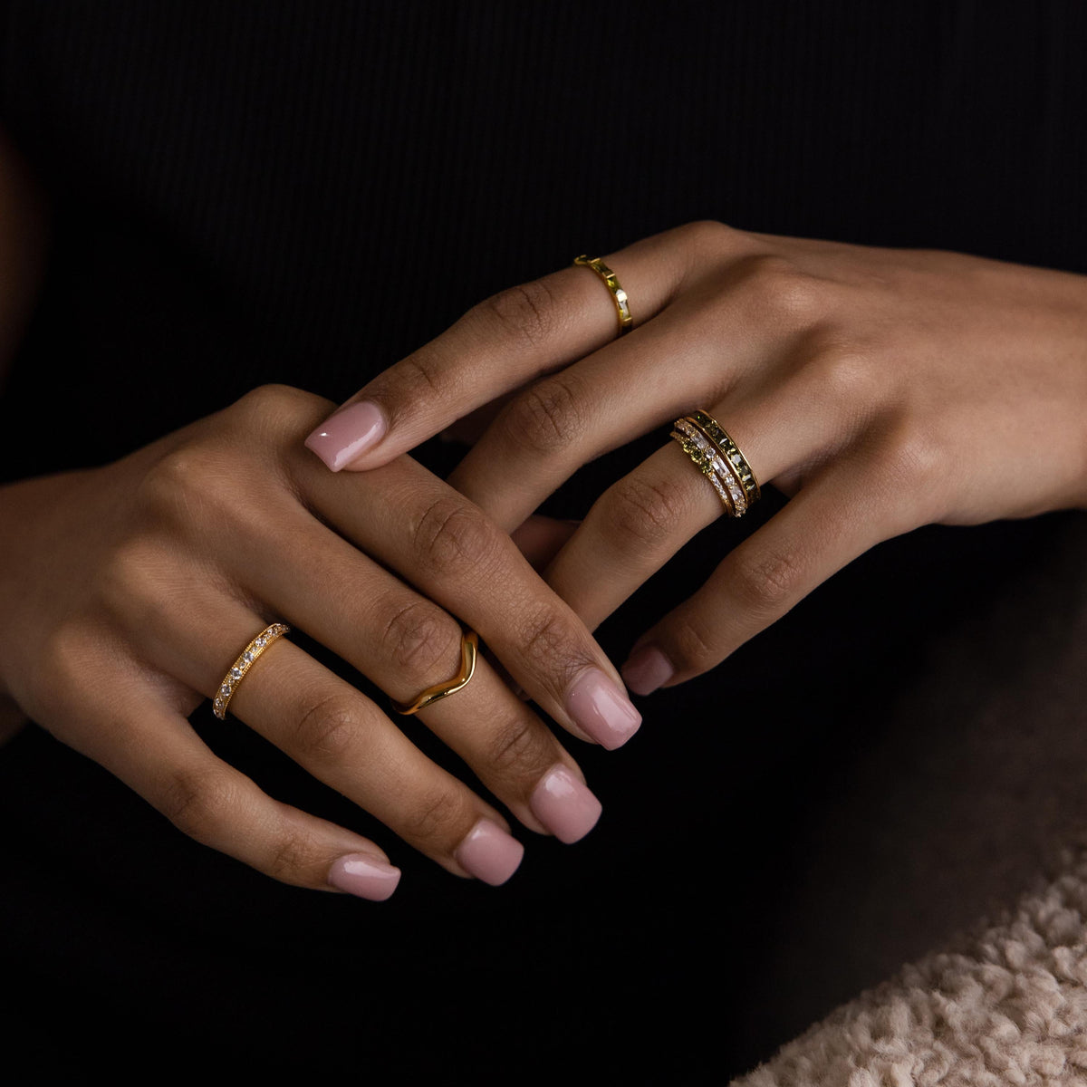 Peridot rings set