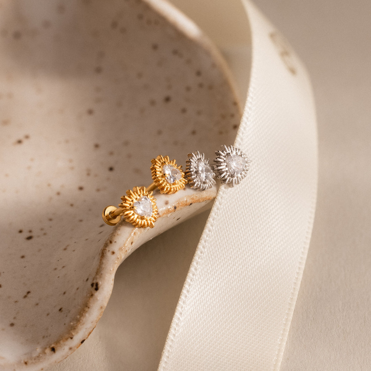 Sacred heart flat back studs