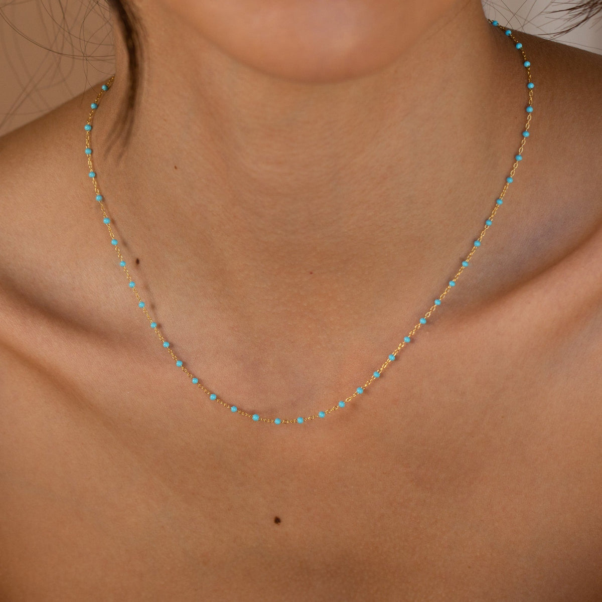 Turquoise station necklace