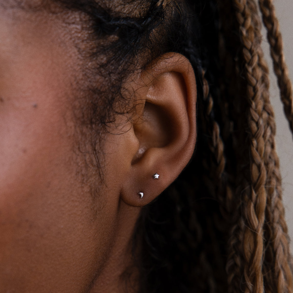Tiny moon & star studs 4