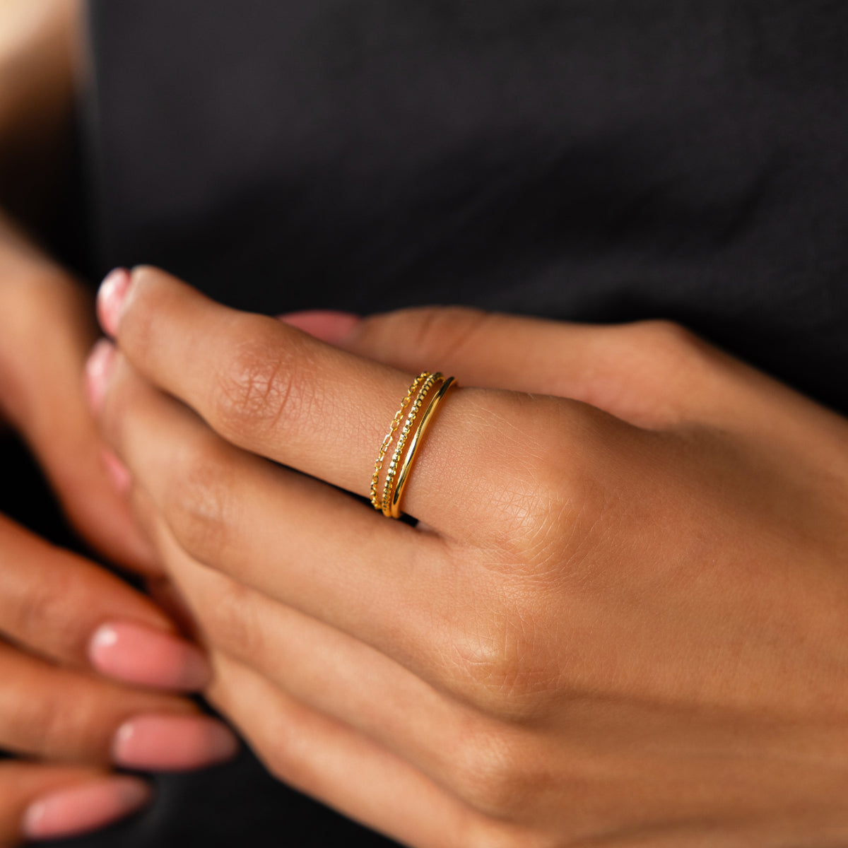Textured stacking ring set