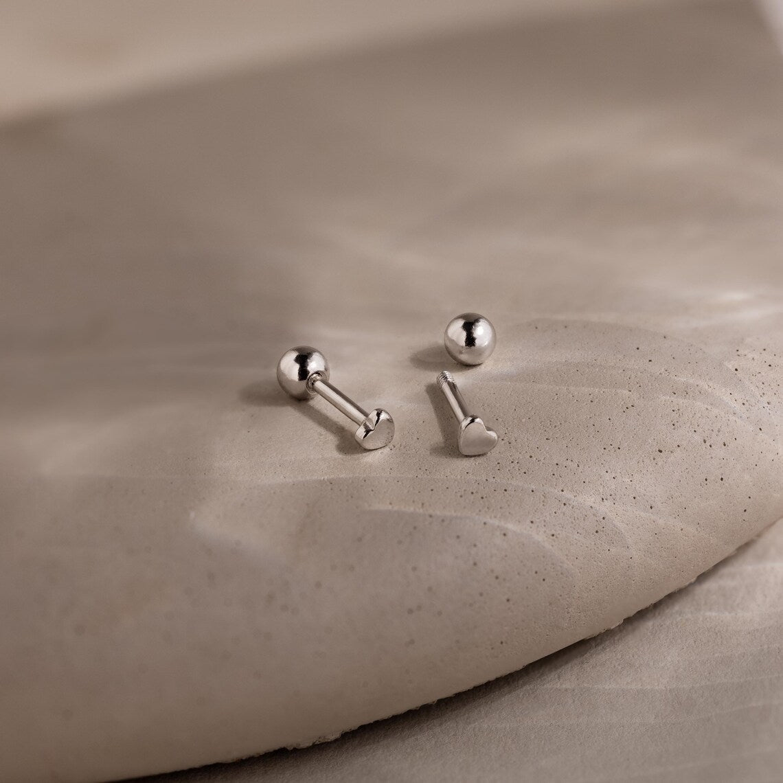Tiny heart flat back studs
