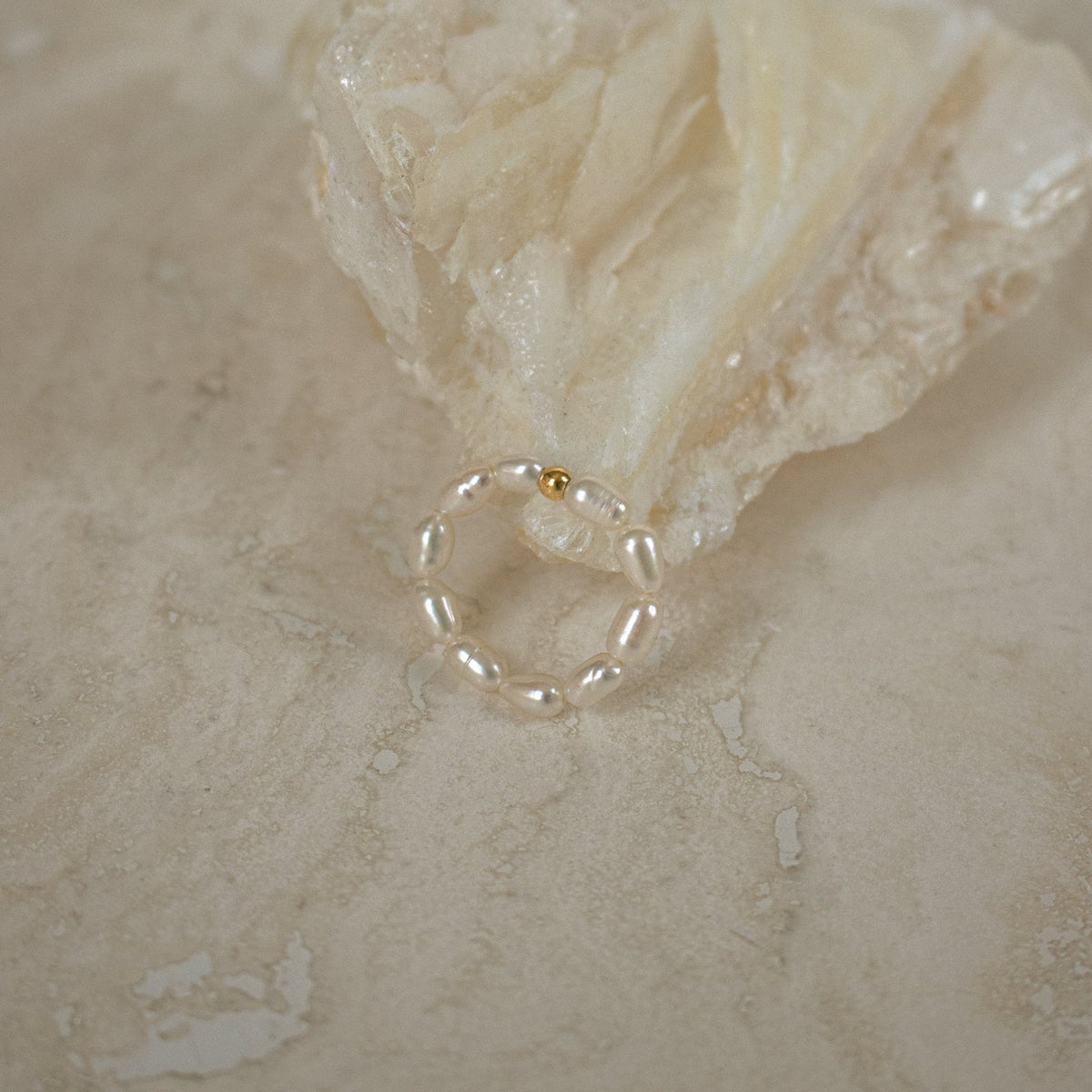 Pearl beaded ring