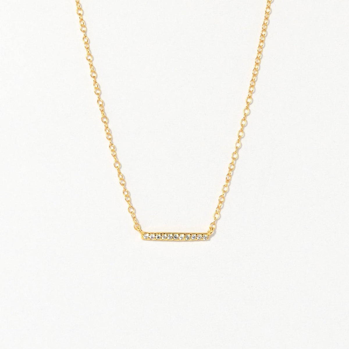 Pave bar necklace