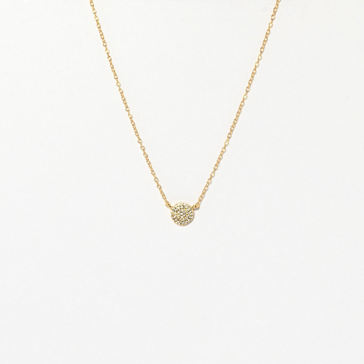 Pave round necklace