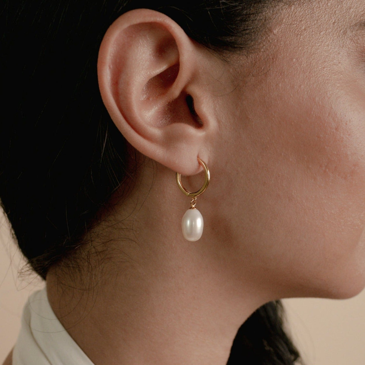 Maggie pearl drop hoops