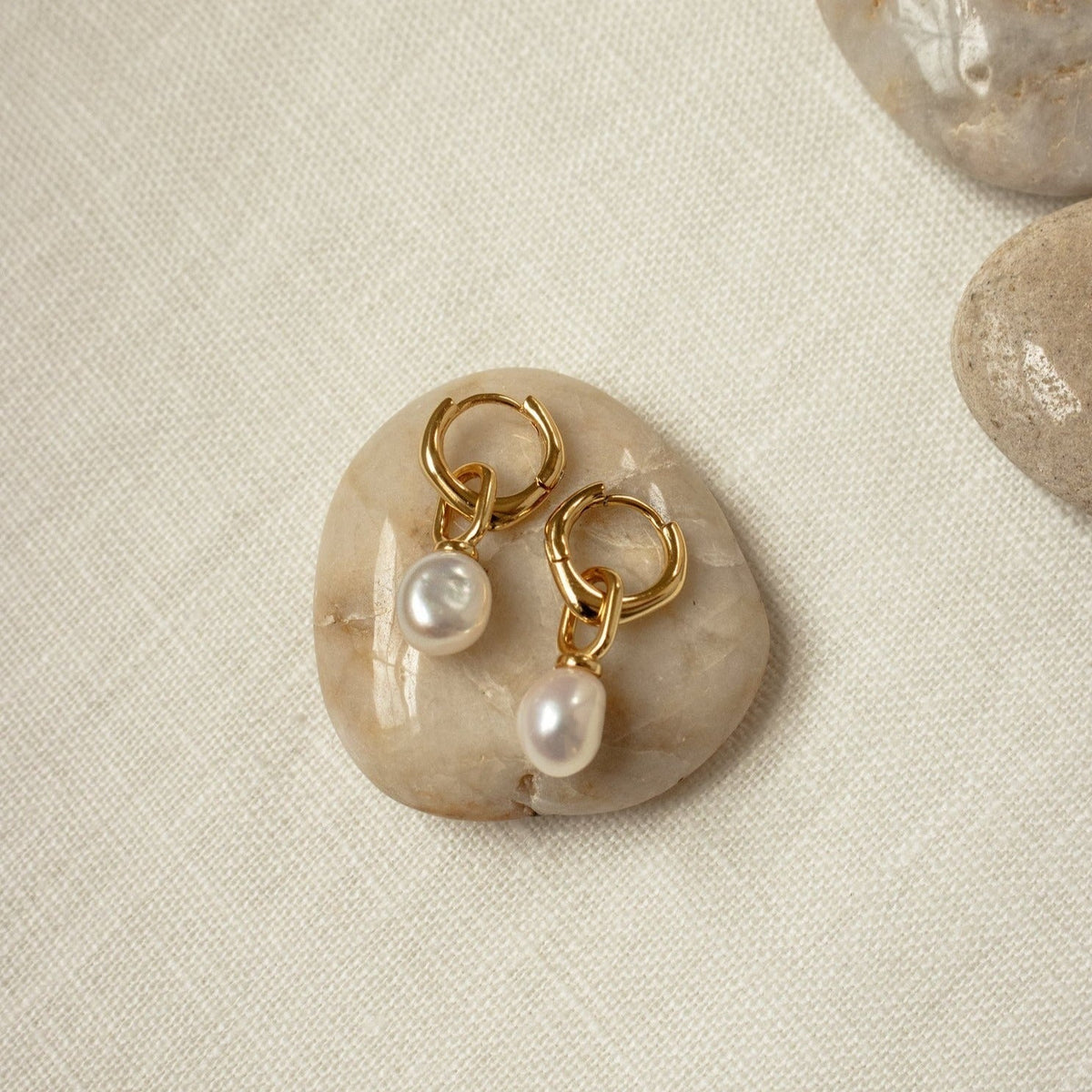 Hazel pearl hoops