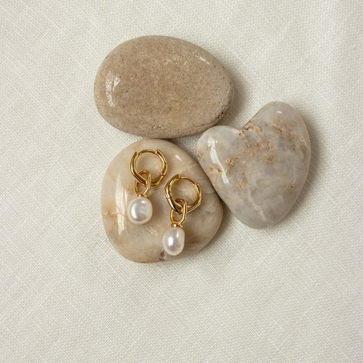 Hazel pearl hoops