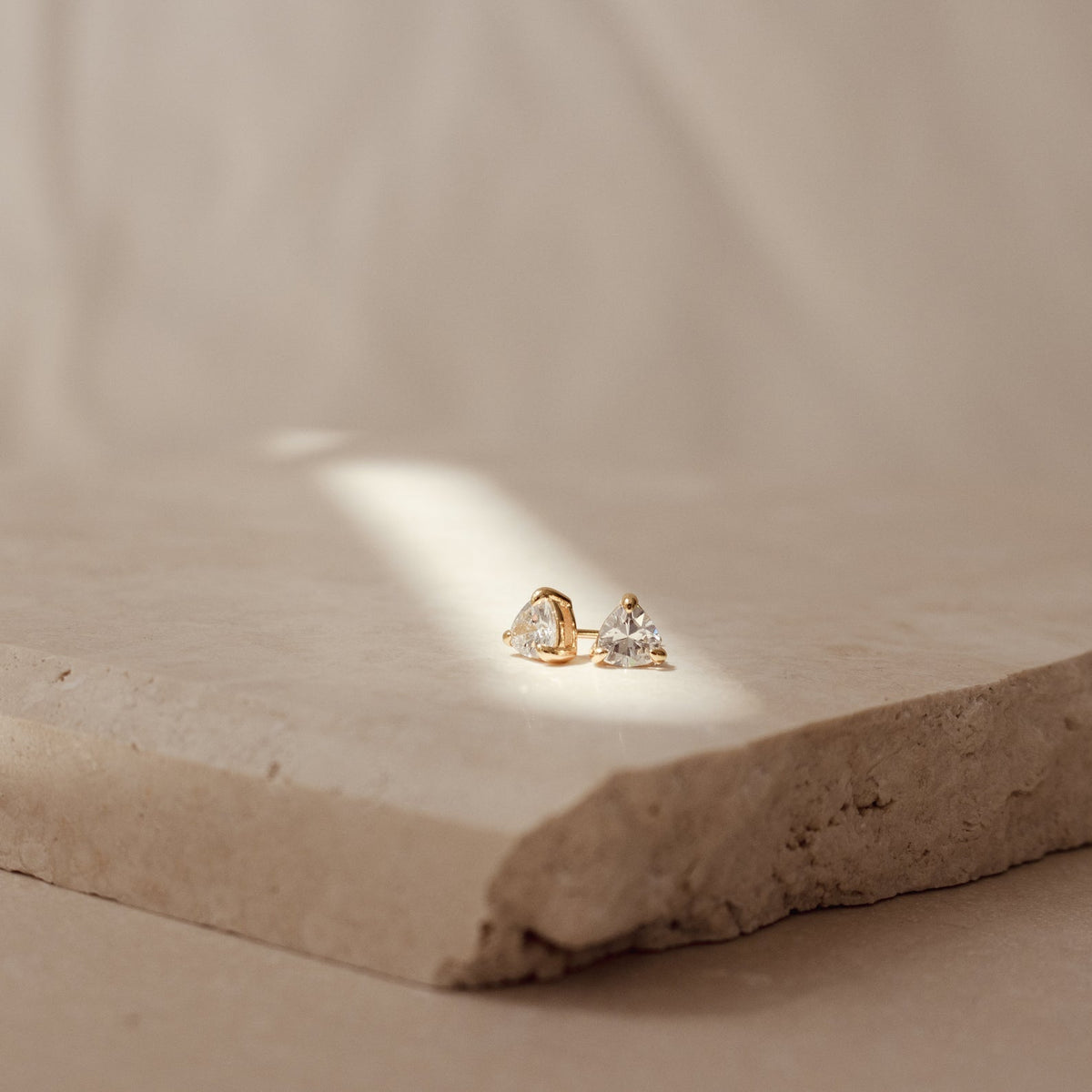Triangle diamond studs