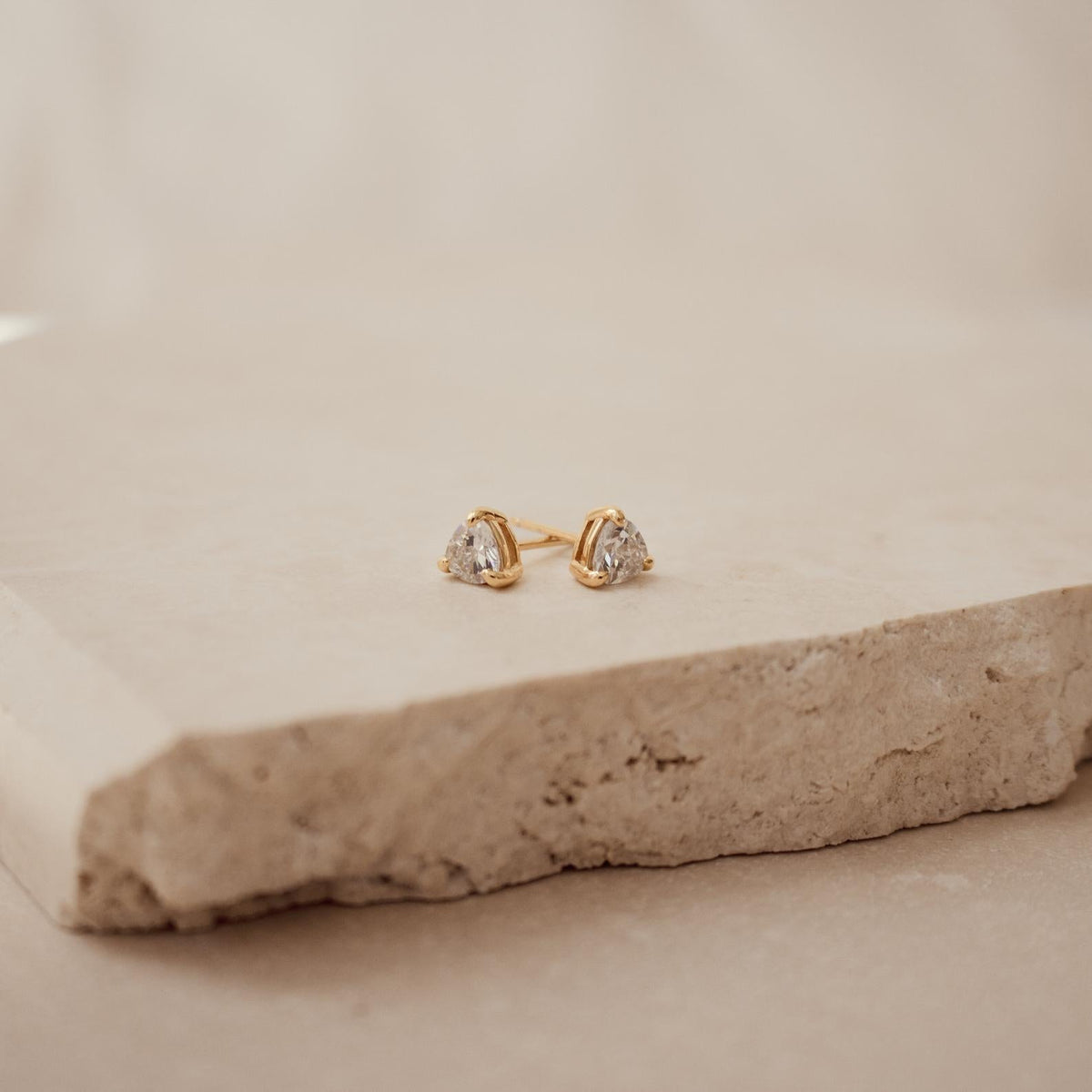 Triangle diamond studs