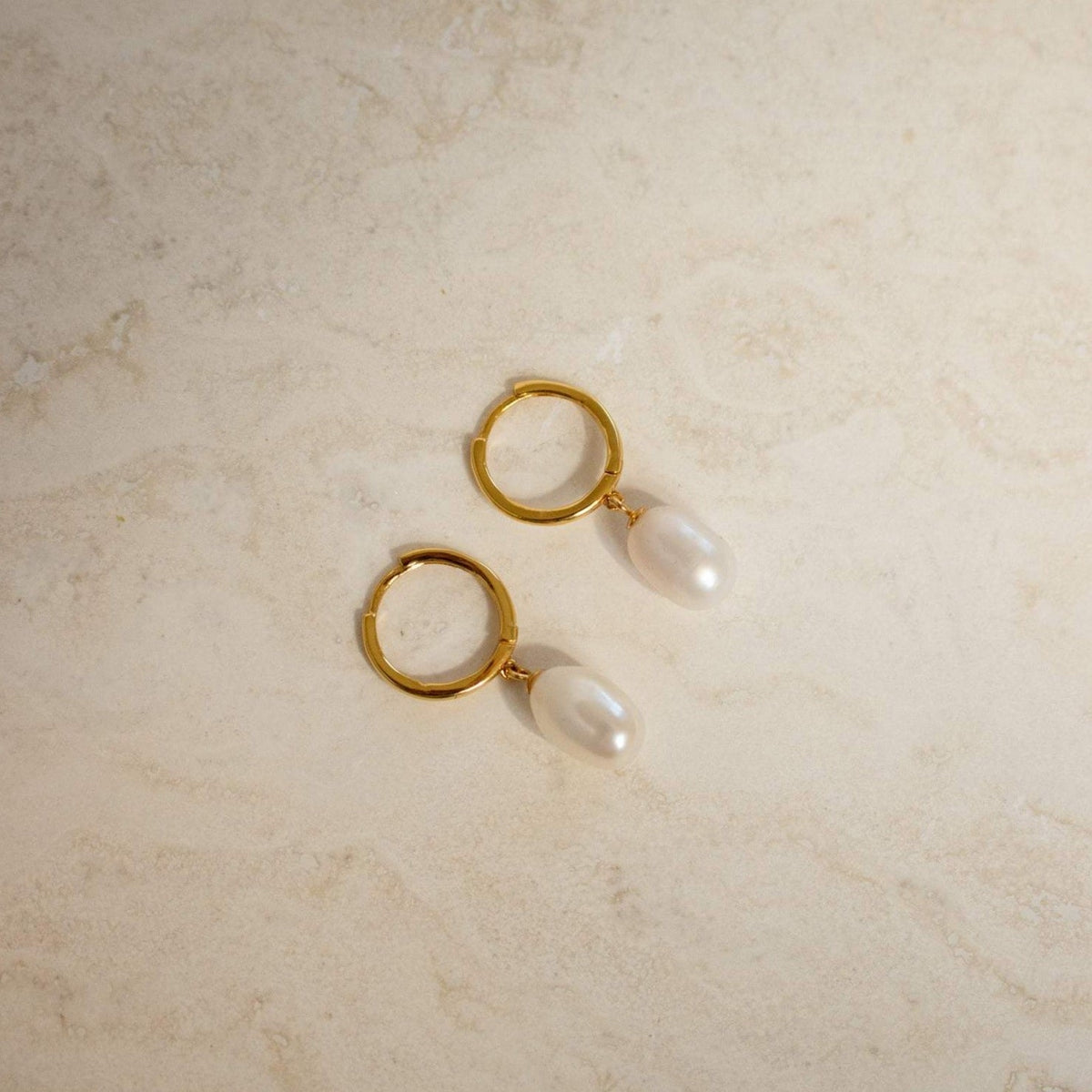 Maggie pearl drop hoops