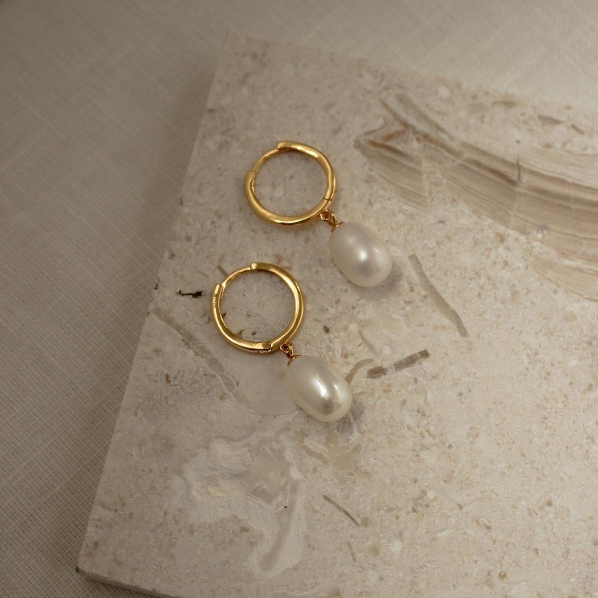 Maggie pearl drop hoops