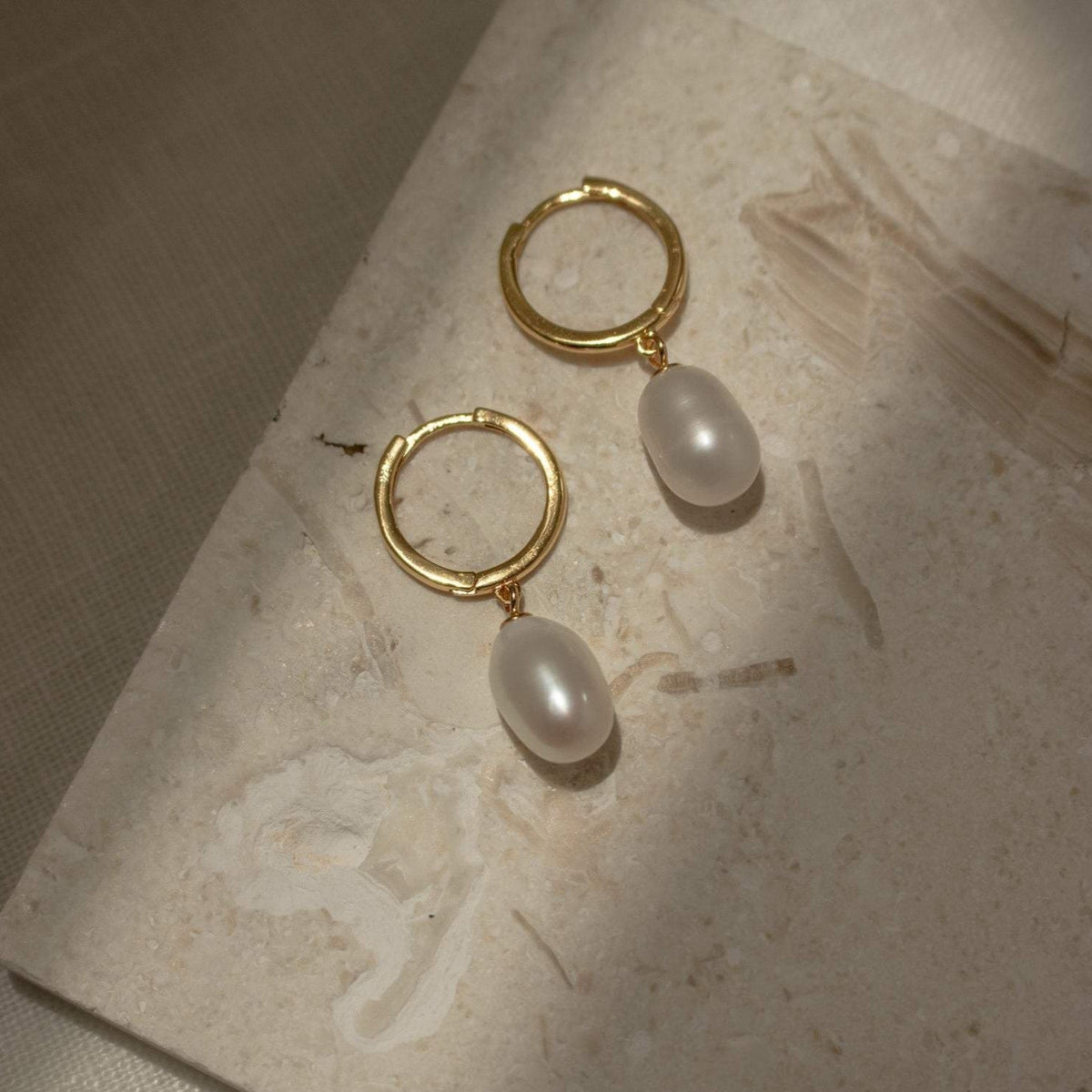 Maggie pearl drop hoops