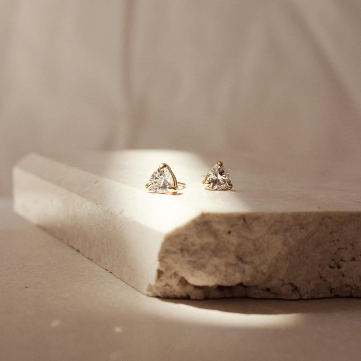 Triangle diamond studs