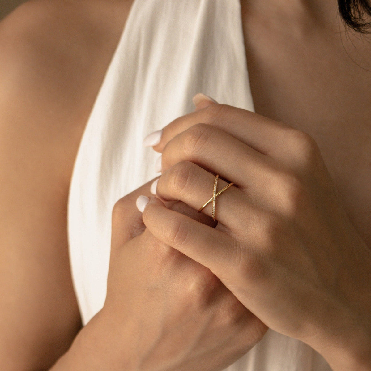 Pave x ring