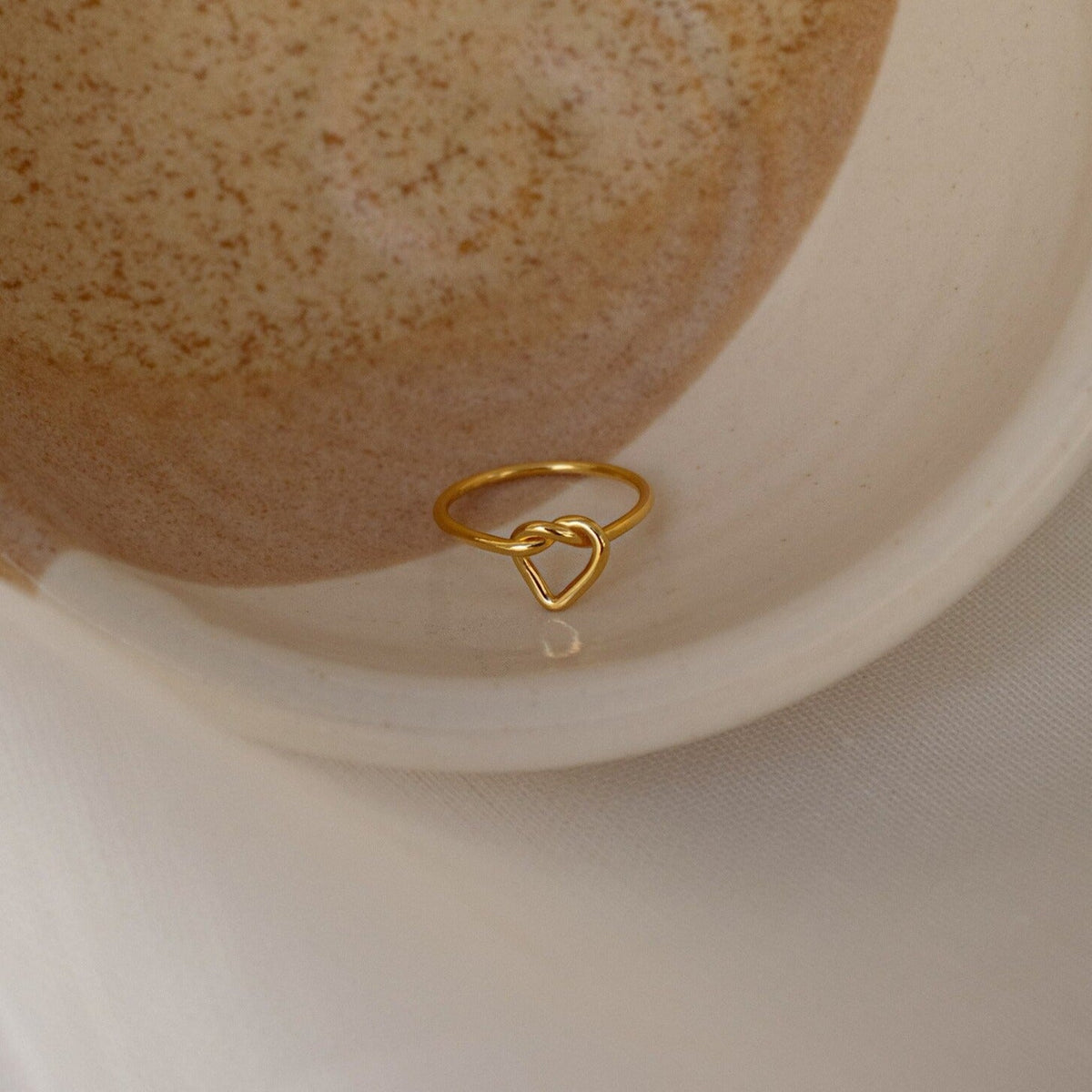 Love heart knot ring