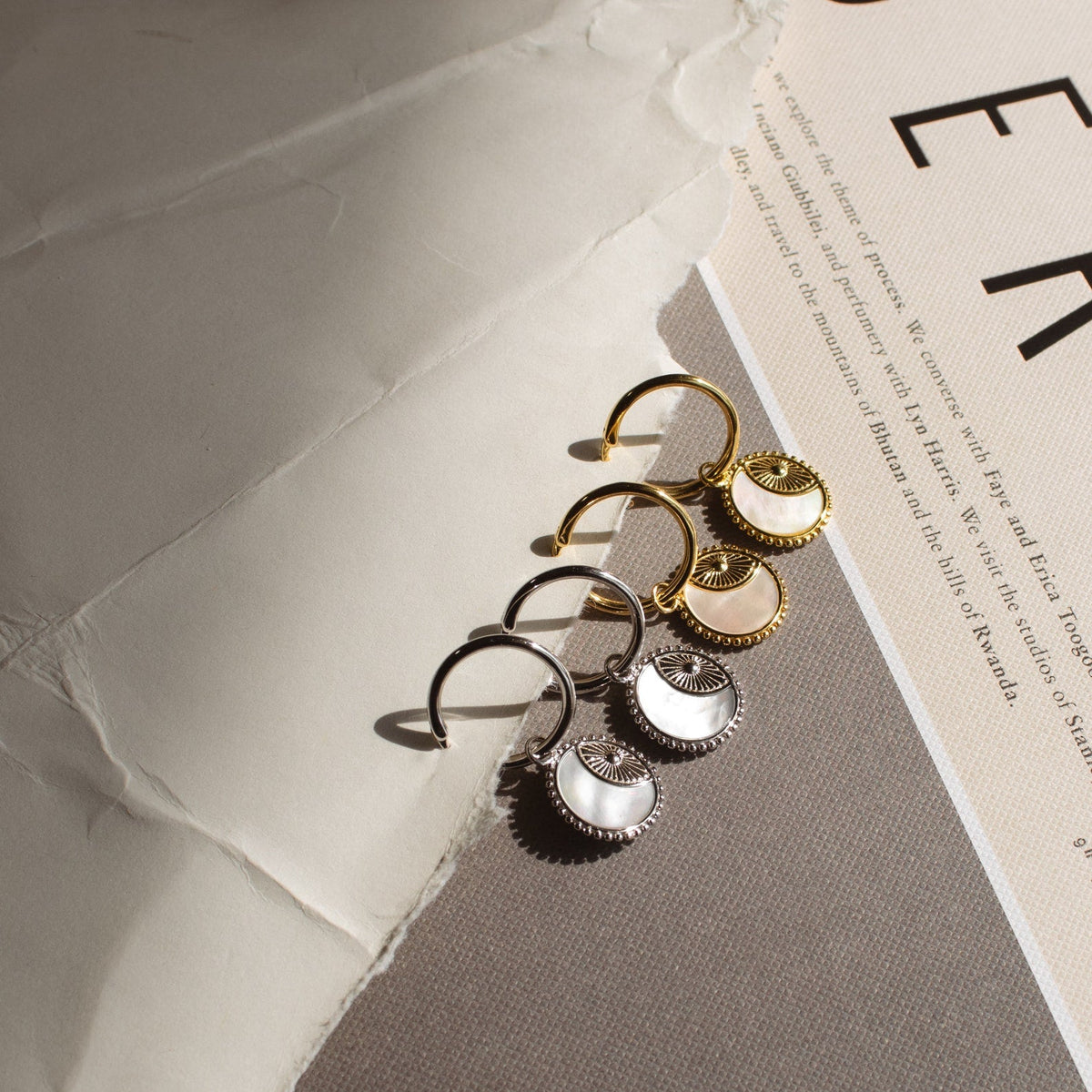 Pia pearl coin hoops