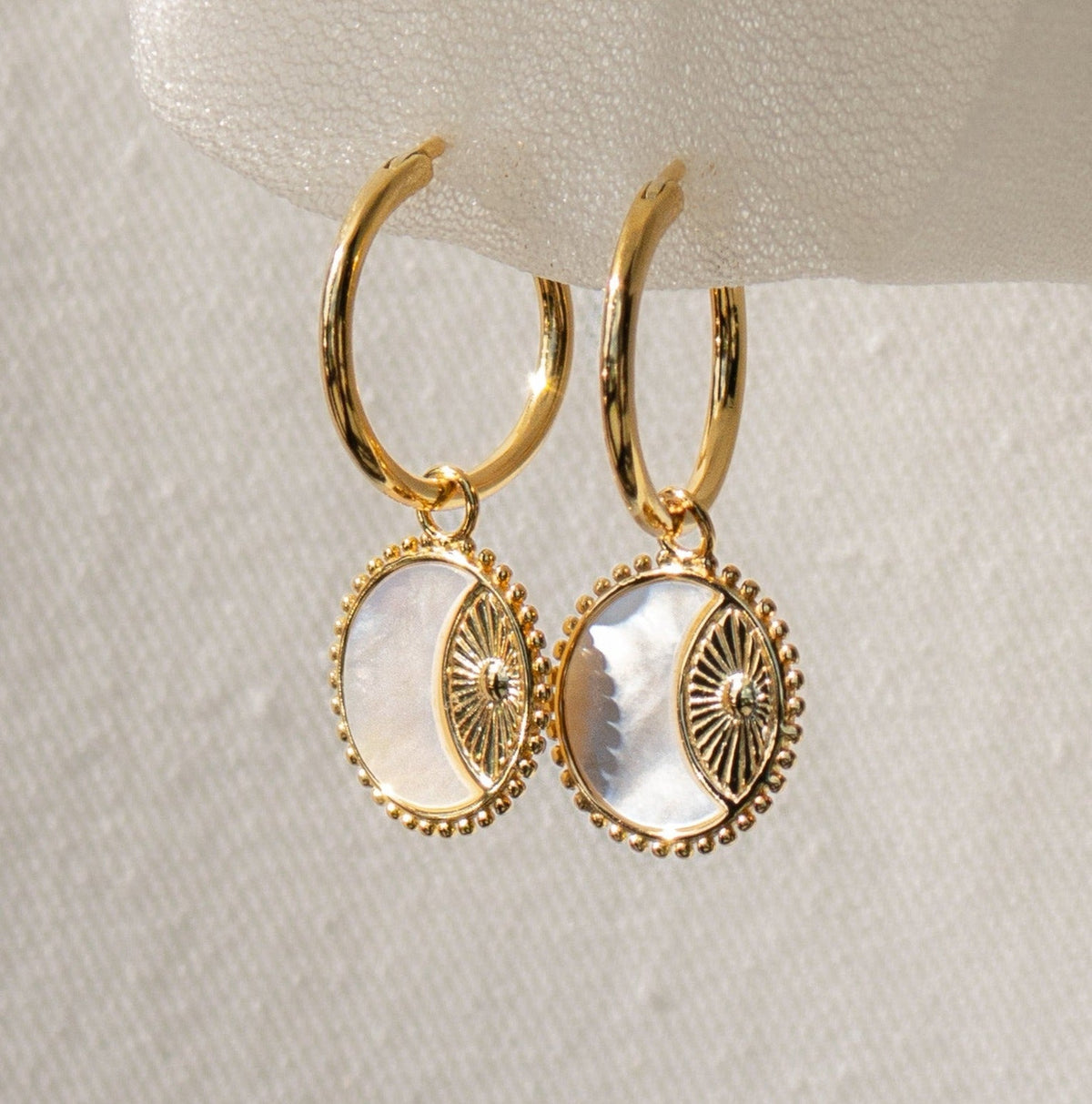 Pia pearl coin hoops
