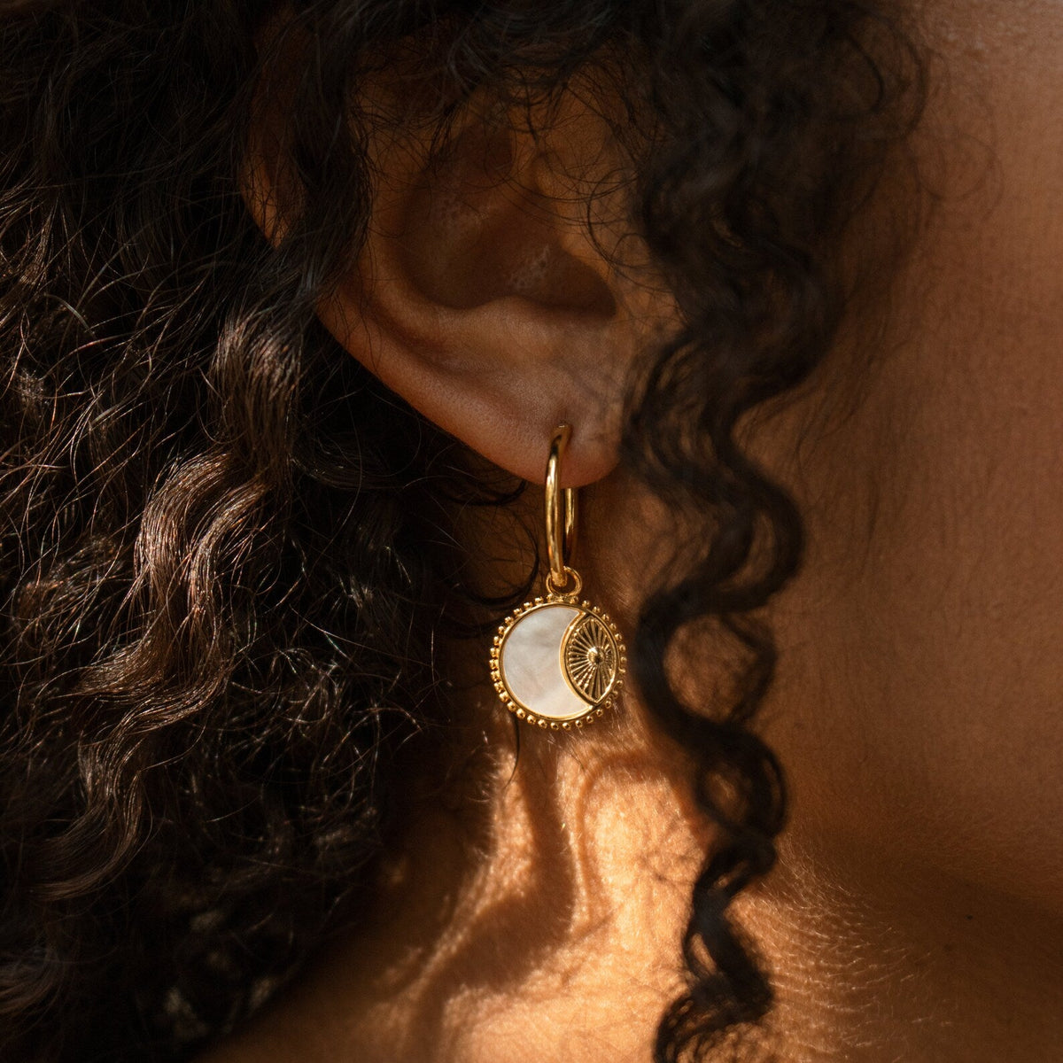 Pia pearl coin hoops