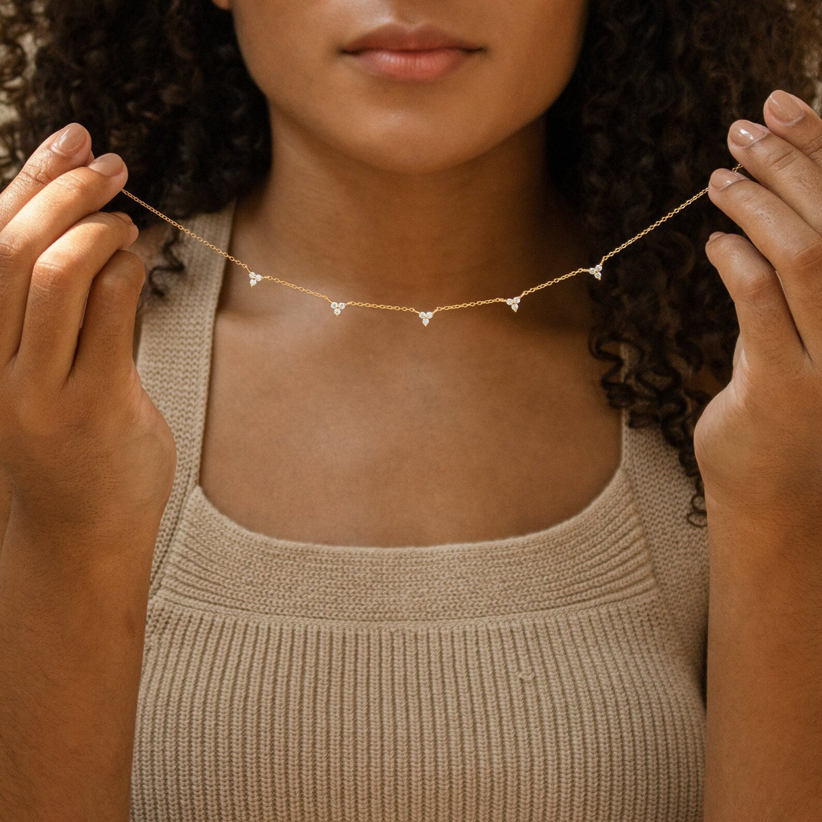 Hana diamond station necklace