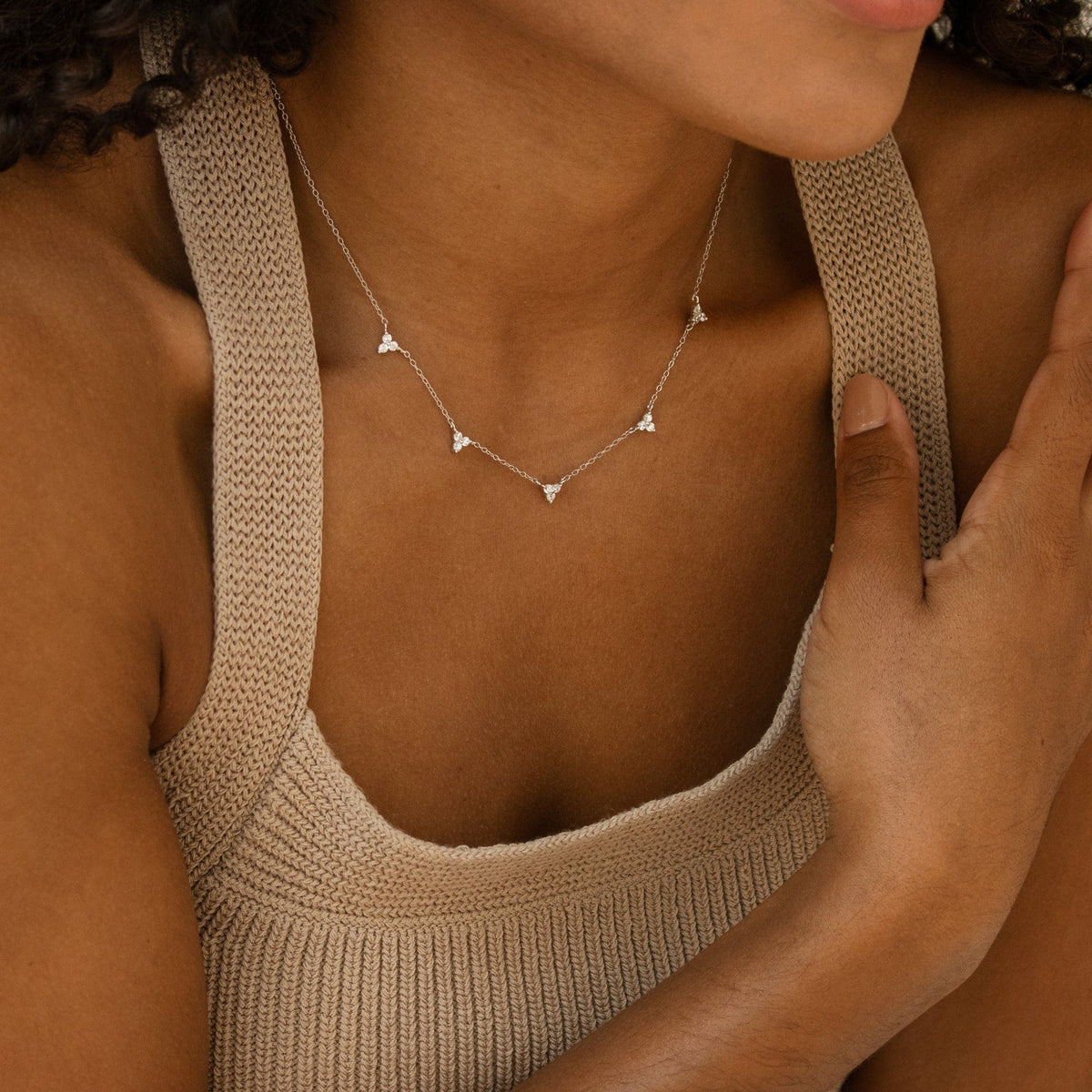 Hana diamond station necklace