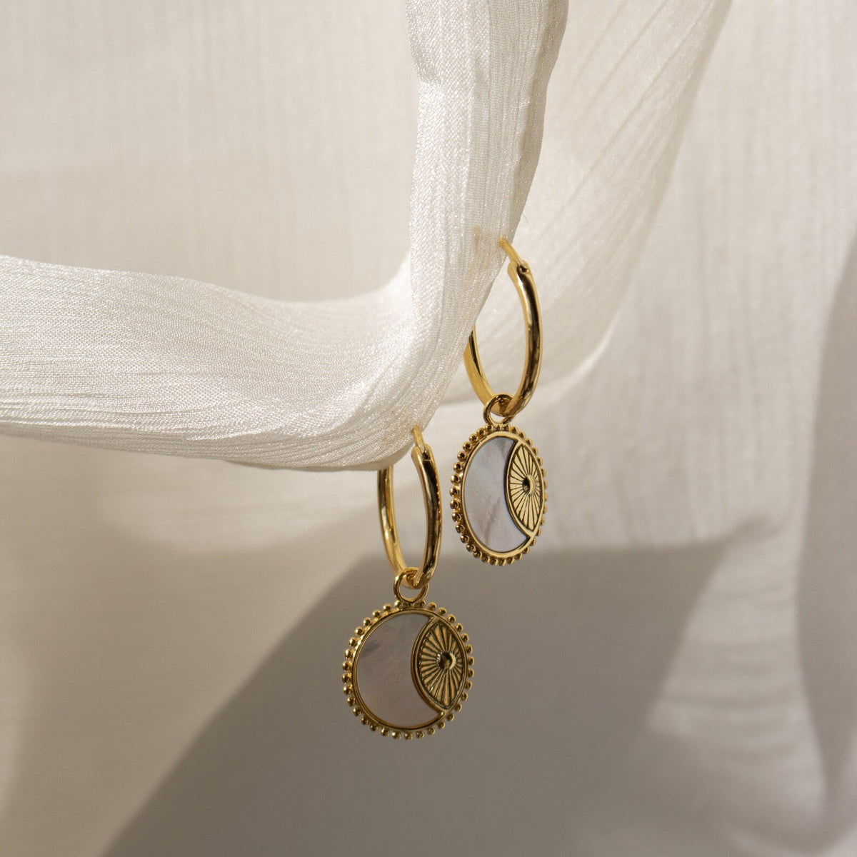 Pia pearl coin hoops