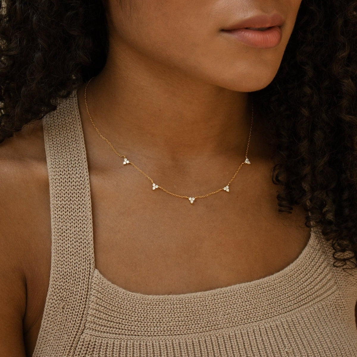 Hana diamond station necklace
