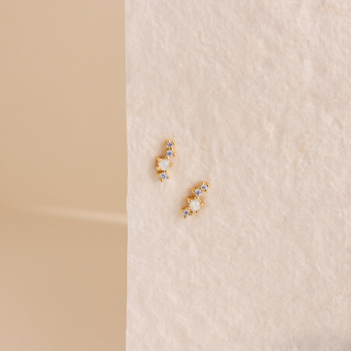 Nile opal and diamond studs