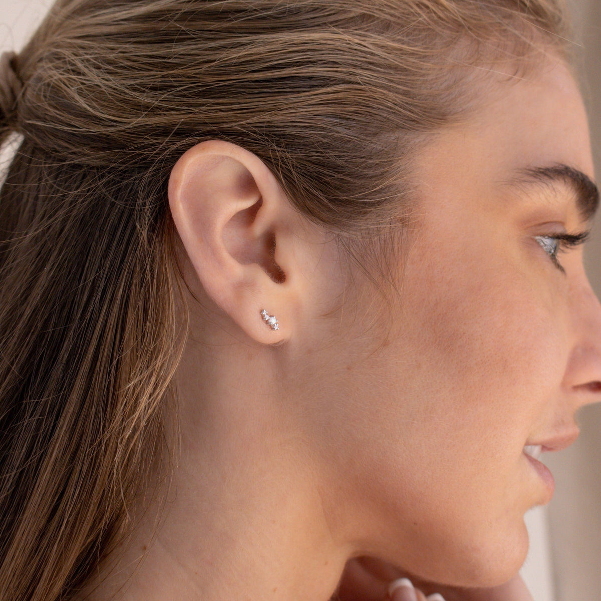 Nile opal and diamond studs