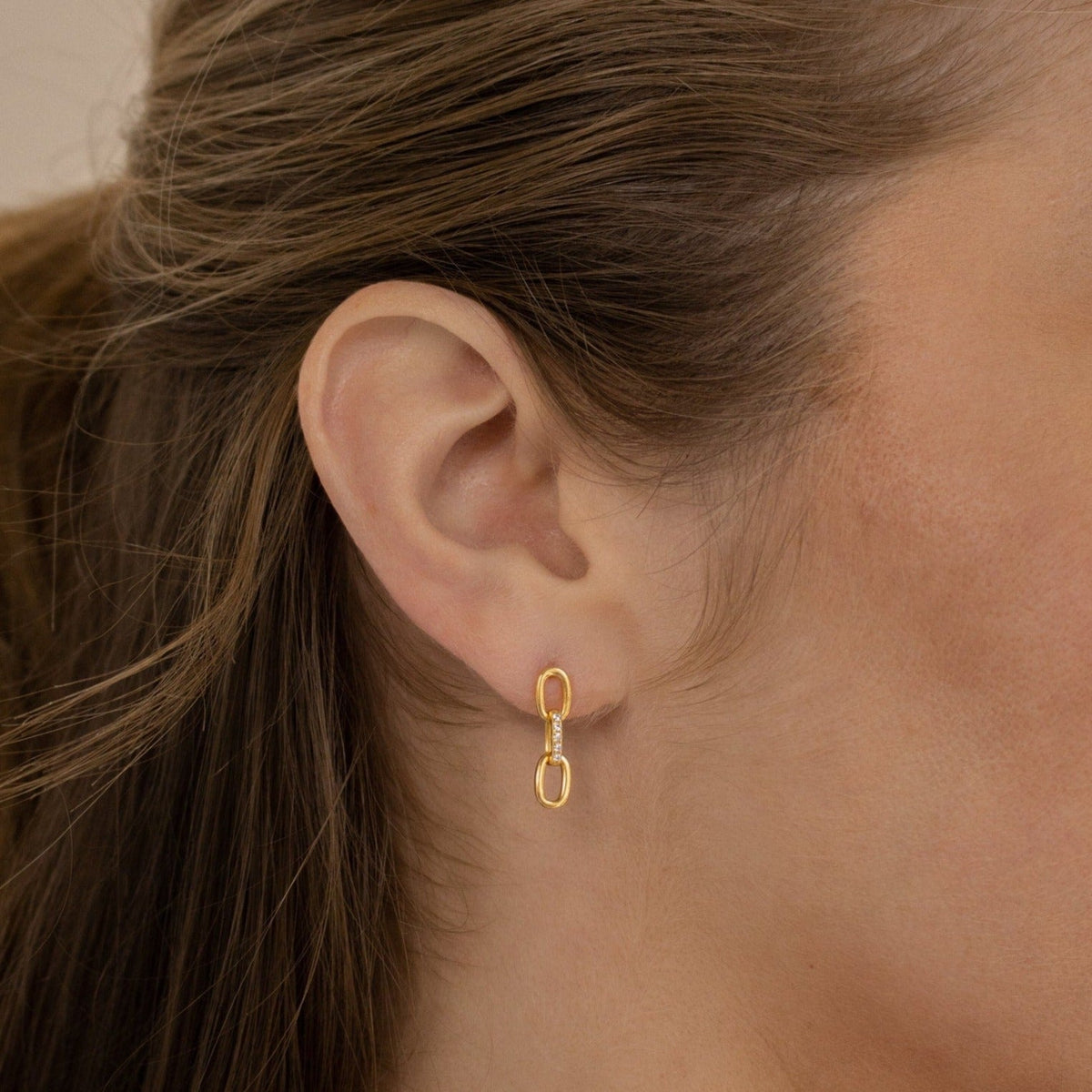 Amia pave link earrings