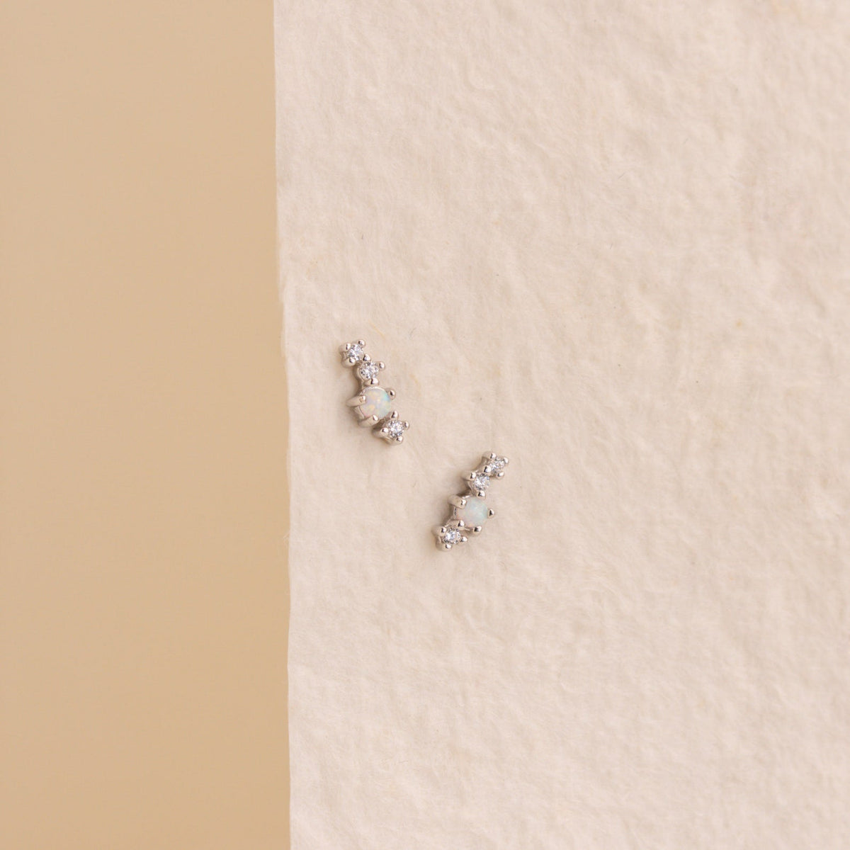 Nile opal and diamond studs