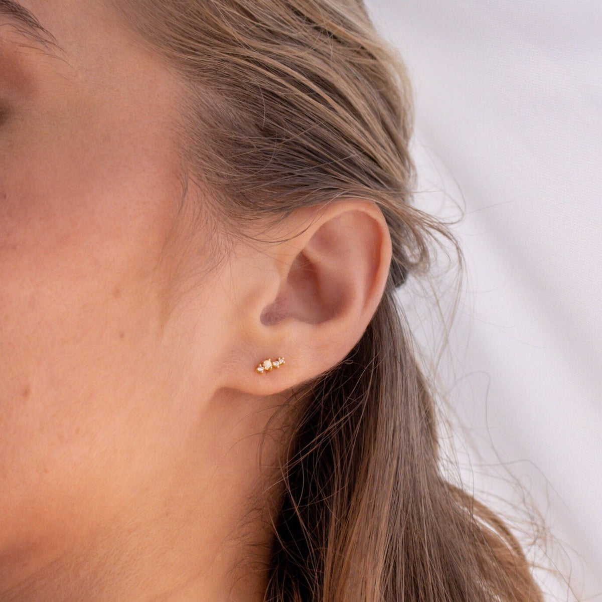 Nile opal and diamond studs