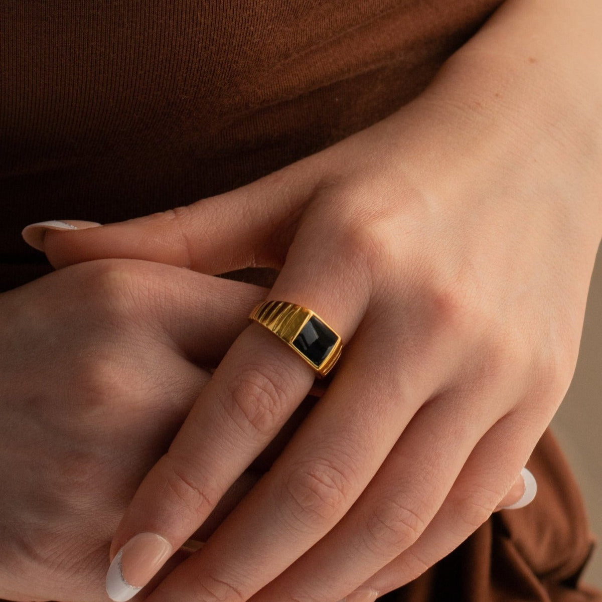 Black signet ring