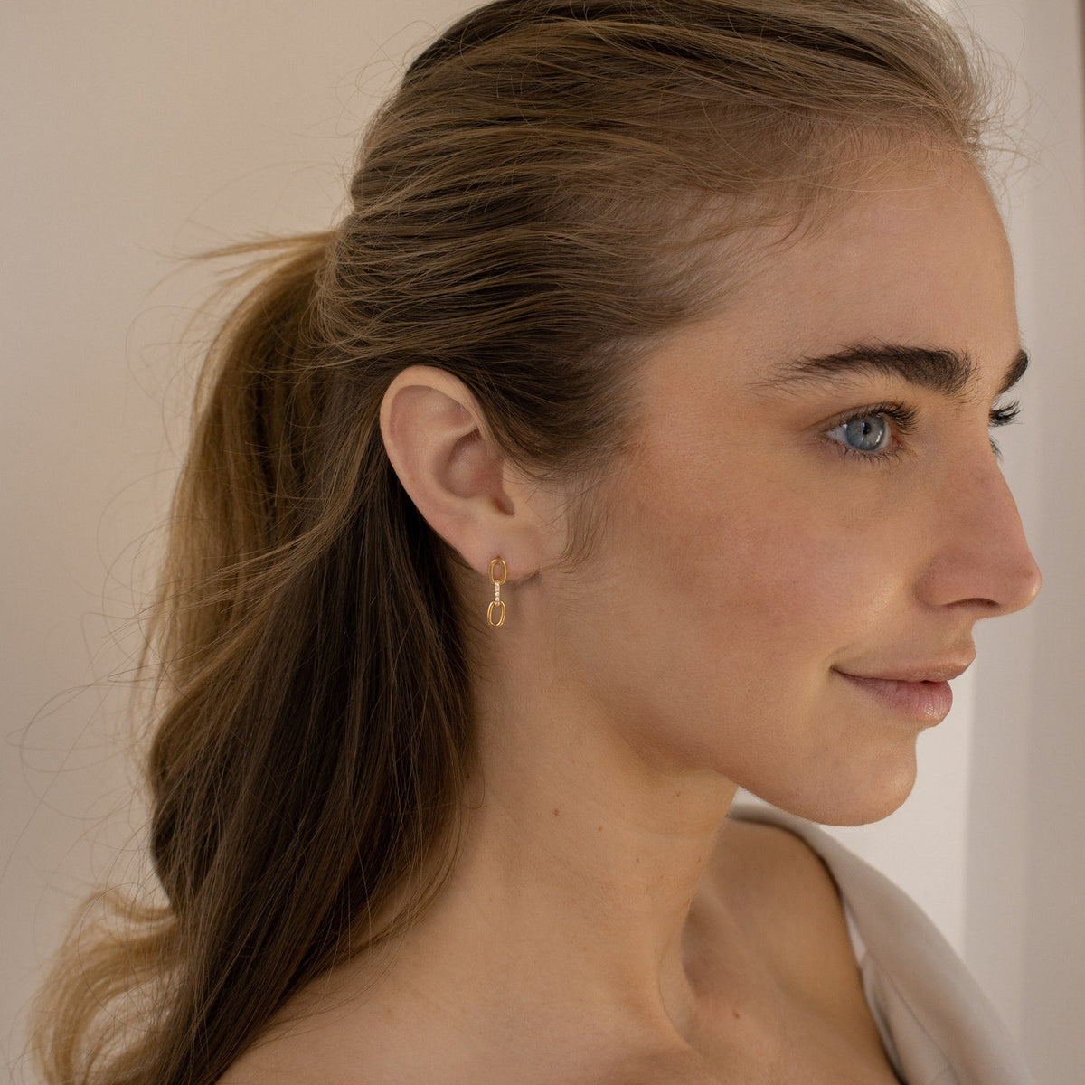 Amia pave link earrings
