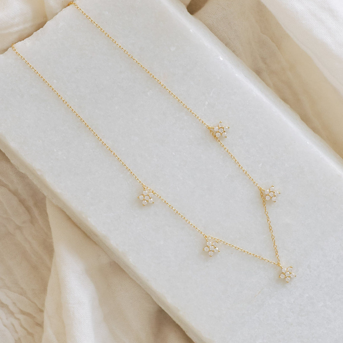 Nanala diamond flower necklace