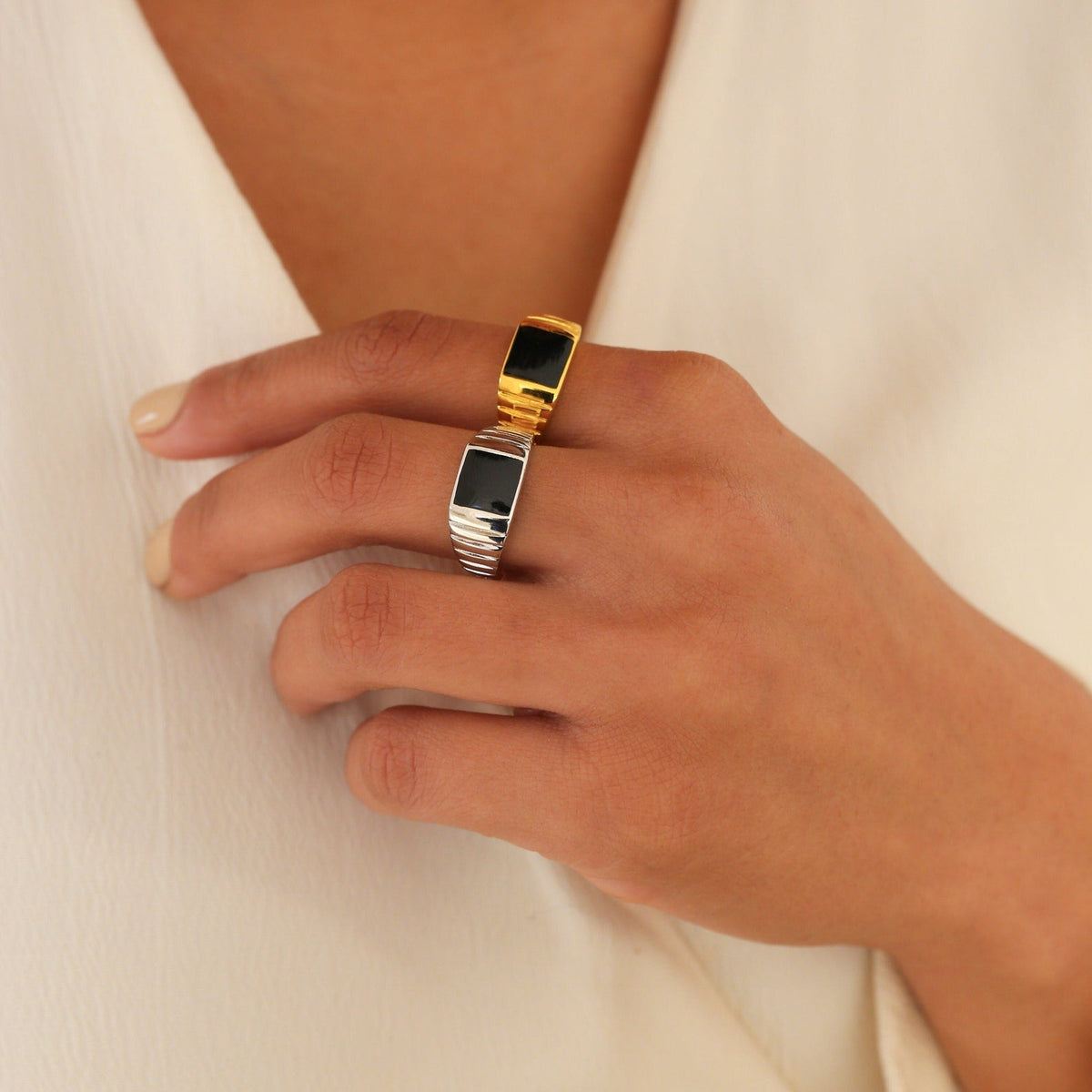 Black signet ring