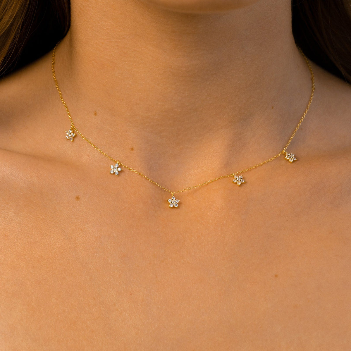 Nanala diamond flower necklace