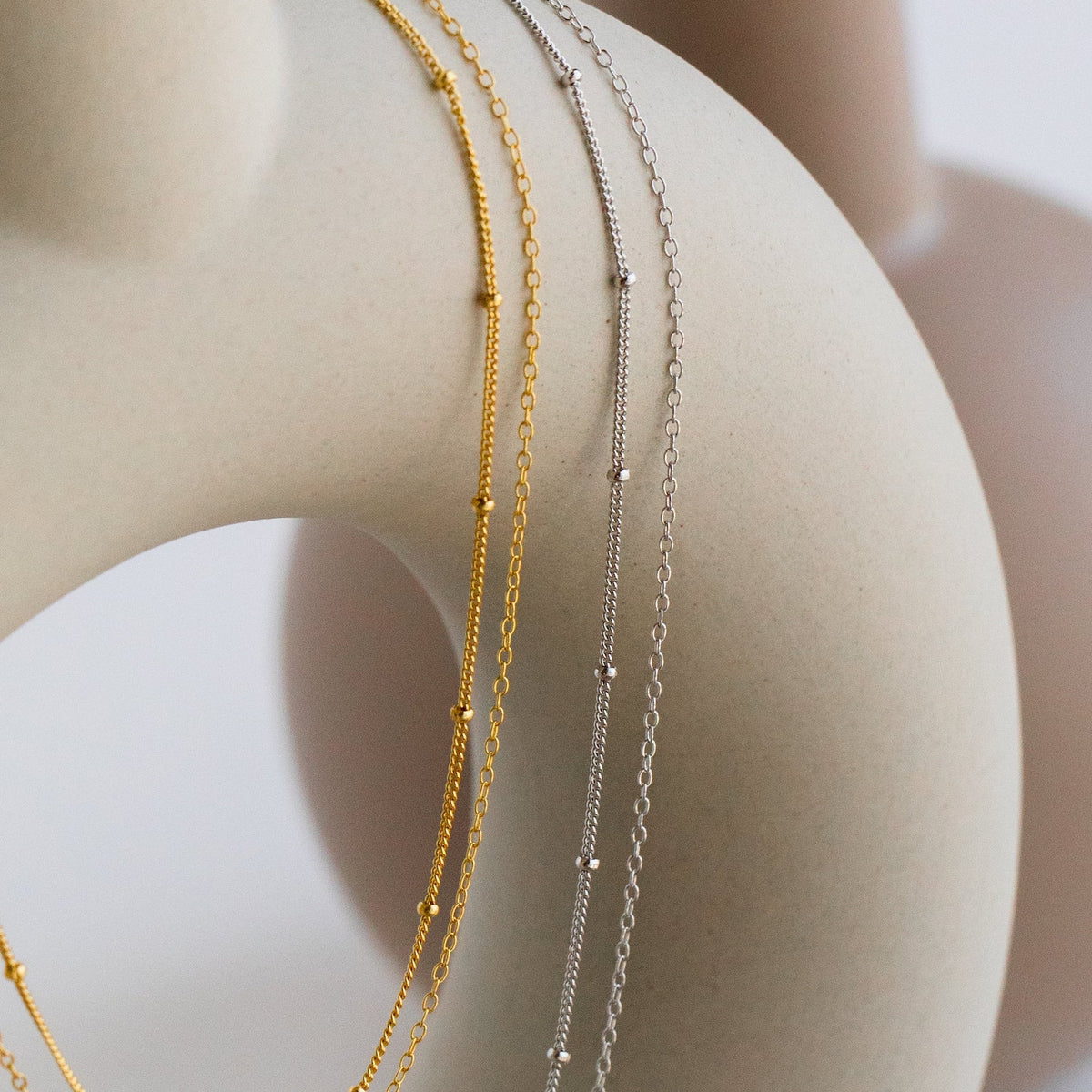 Beaded duo chain necklace