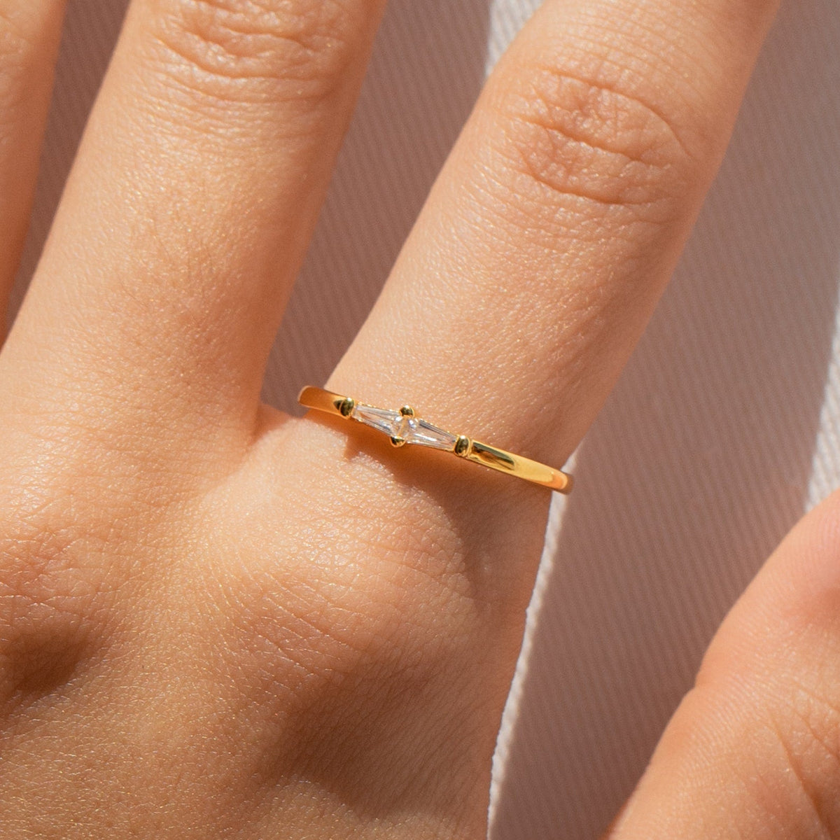 Eleanor baguette diamond ring
