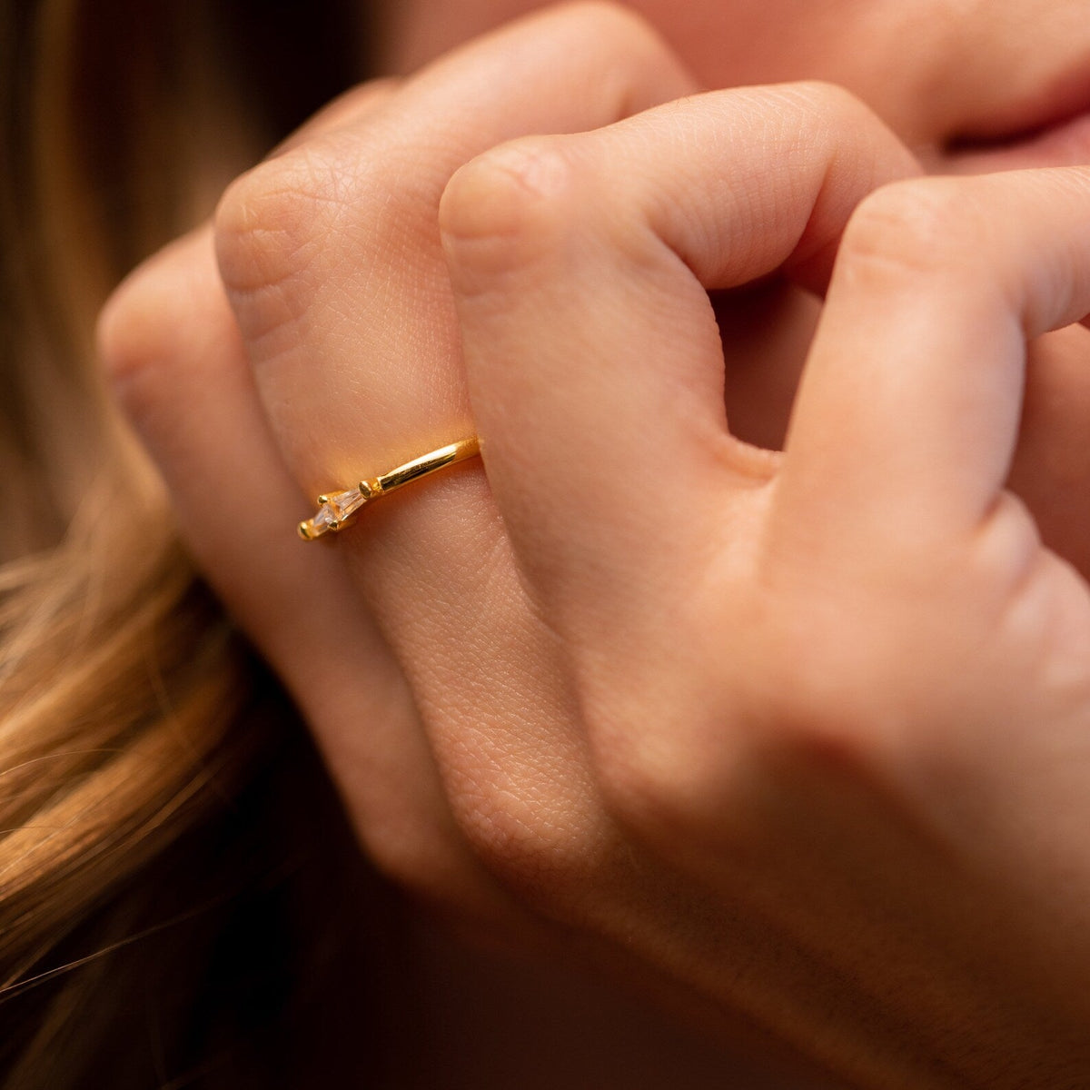 Eleanor baguette diamond ring