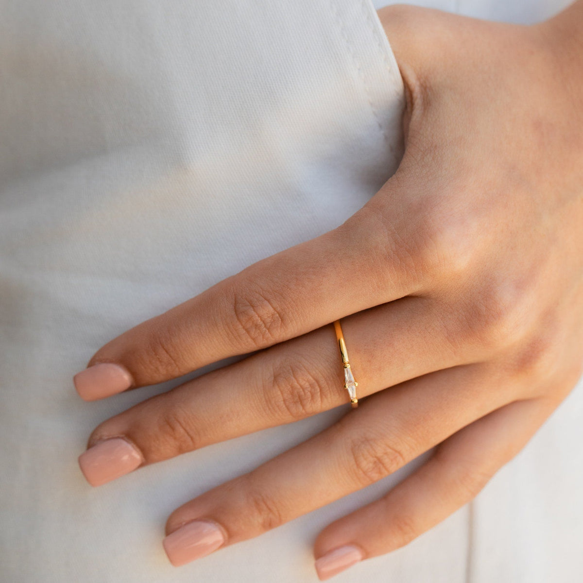 Eleanor baguette diamond ring