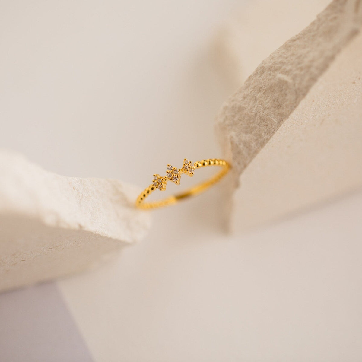 Jasmine beaded diamond ring