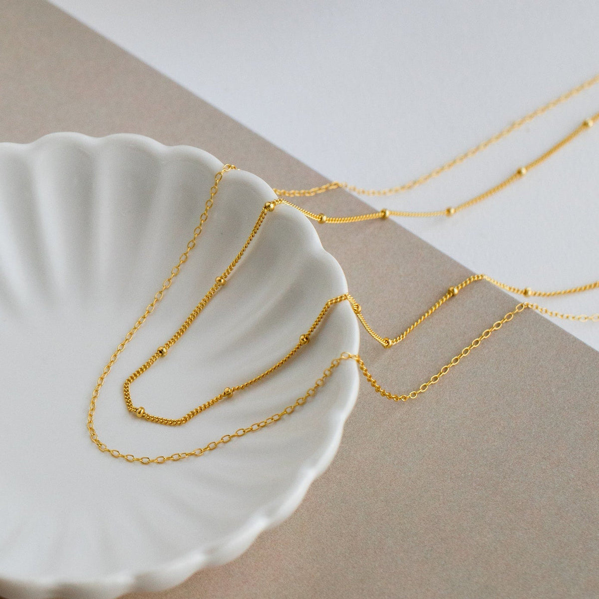 Beaded duo chain necklace
