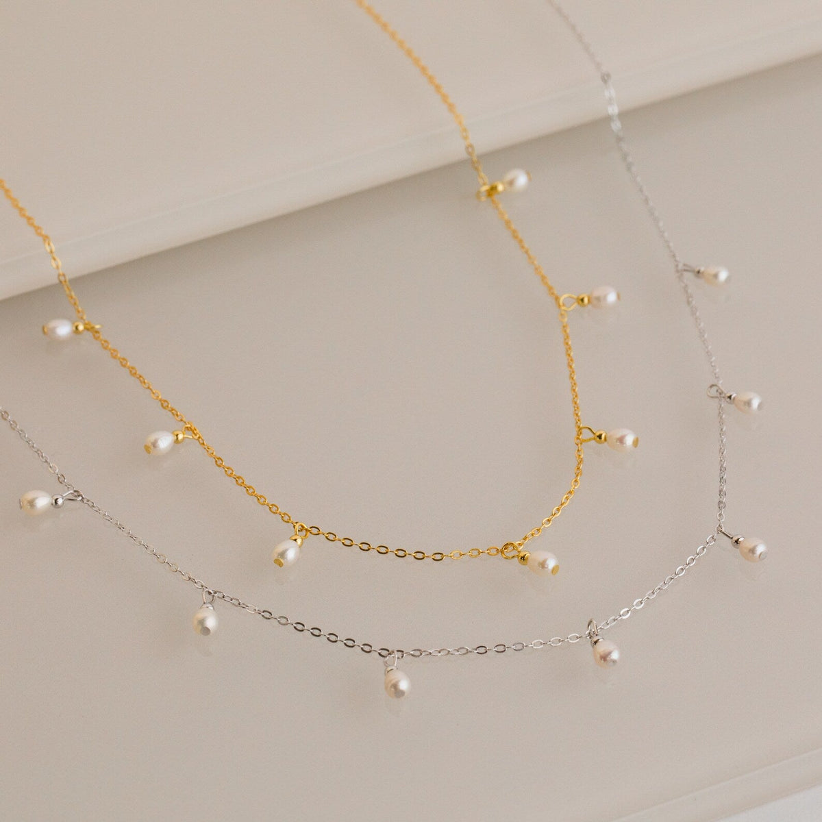 Pearl station necklace